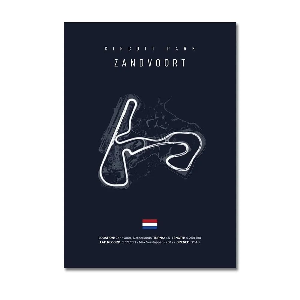 Silverstone Monza Nurburgring F1 Wall Art Canvas Racing Poster 4