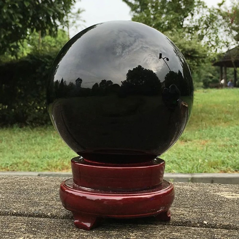 Black Tourmaline Quartz Sphere For Protection Decor And Meditation 0