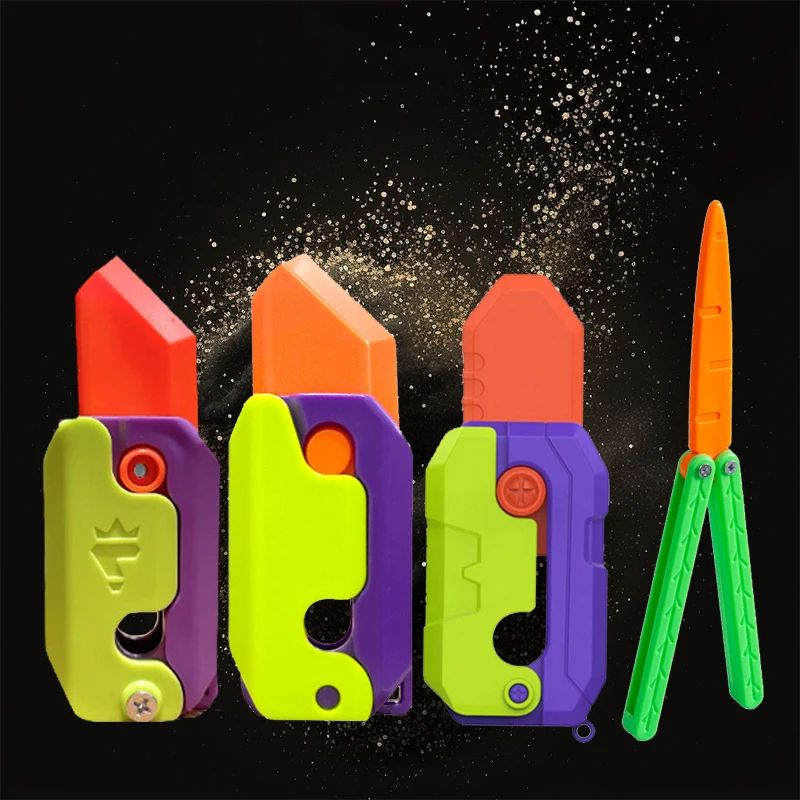 Carrot Gravity Butterfly Knife Fidget Toy For Stress Relief And Focus 2