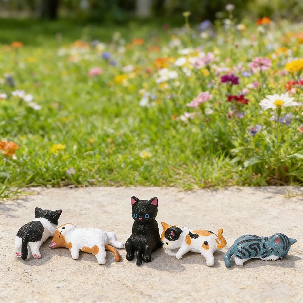 Kawaii Cat Monitor Edge Figurines Cute Desk Companion Set For Cozy Workspaces 5