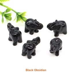 lucky amethyst crystal elephant figurine mini hand-carved healing stone decor