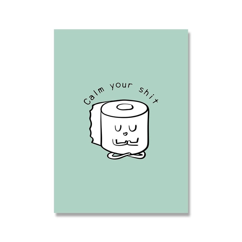Toilet Paper Yoga Funny Bathroom Wall Art Canvas Print 5