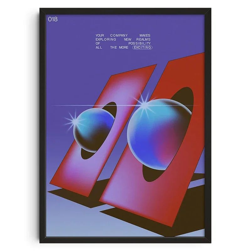 Okinawa Geometric Snake Bauhaus Wall Art Canvas Poster For Mid Century Modern Decor 9