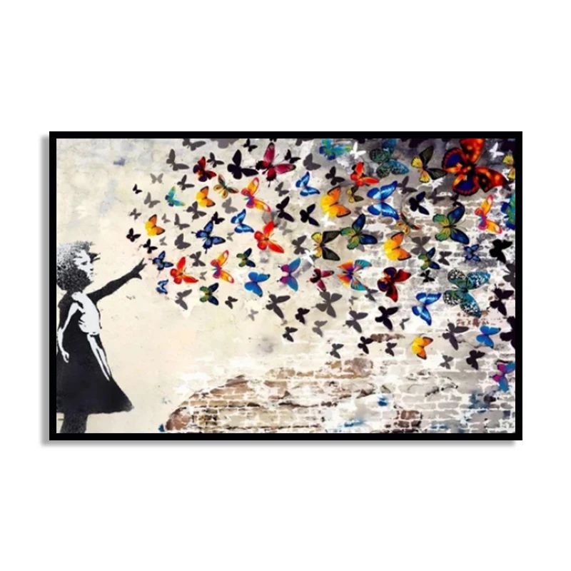 Banksy Wall Art Graffiti Canvas Print Urban Street Art Poster For Modern Home Decor 14