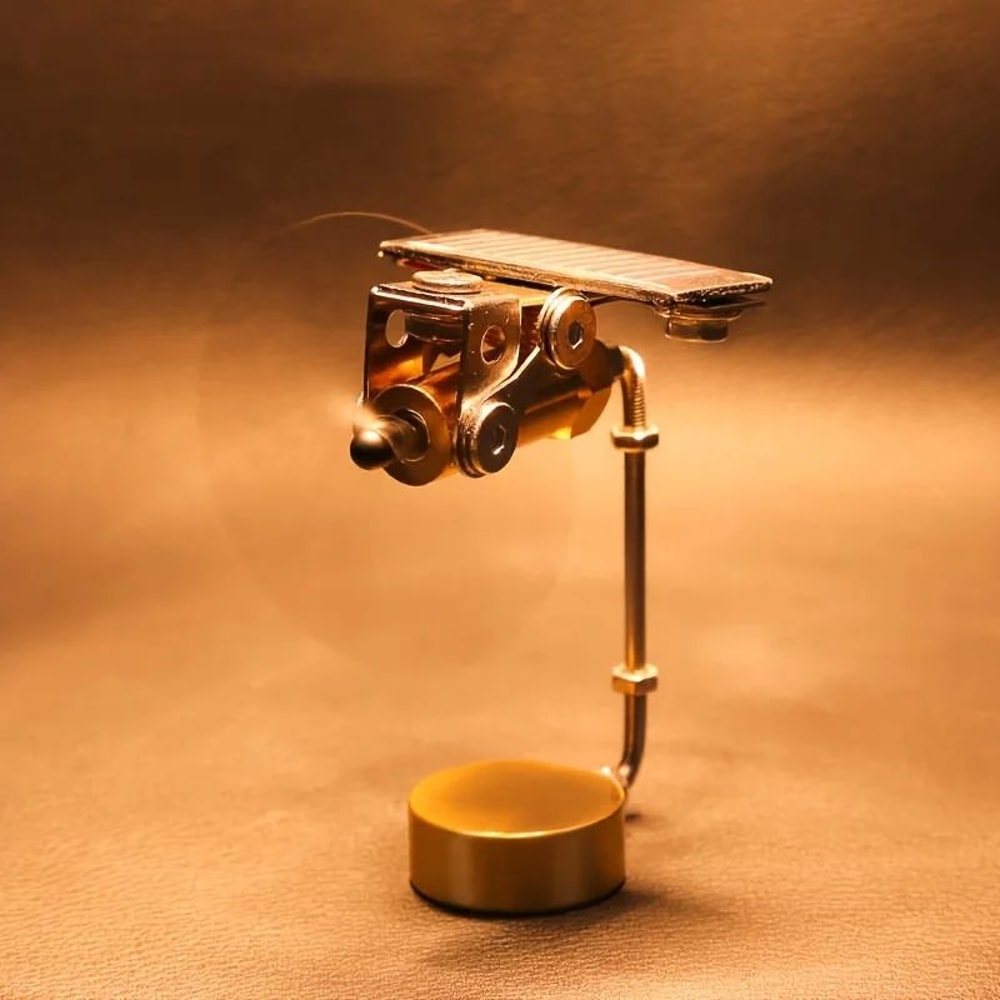 Solar Copper Windmill Ornament Educational STEM Science Decor Kinetic Sculpture 1
