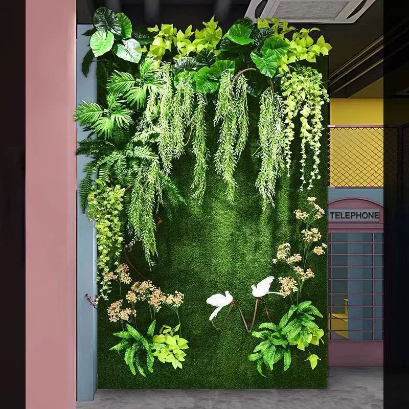 Artificial Grass Wall Panel Lush Greenery Backdrop For Events Home Garden Decor 0