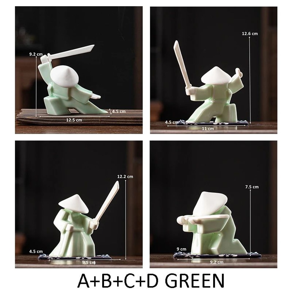Zen Warrior Ceramic Samurai Figurine Minimalist Blanc De Chine Decor 15