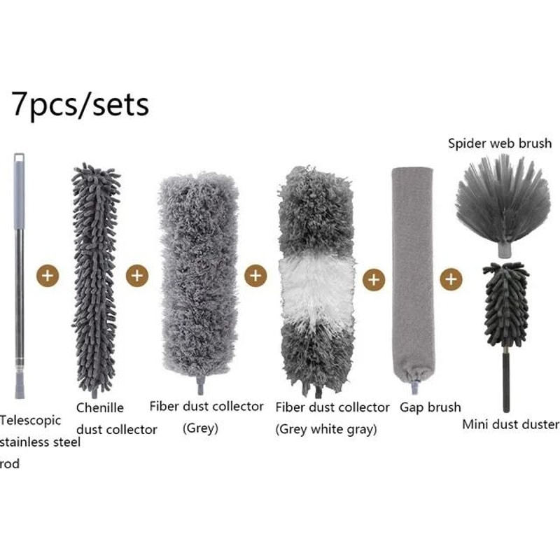 Extendable Microfiber Duster Kit Telescopic Duster With Extension Pole Up To 100 For High Ceilings 12