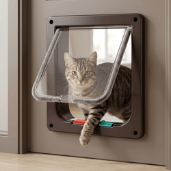 smarttwo-way pet door - secure cat & dog flap for easy entry & exit
