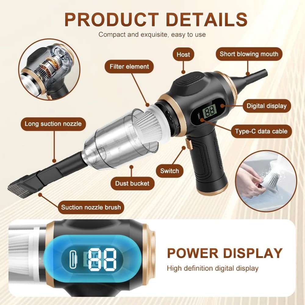 PowerClean Cordless Handheld Vacuum For Car Home 5