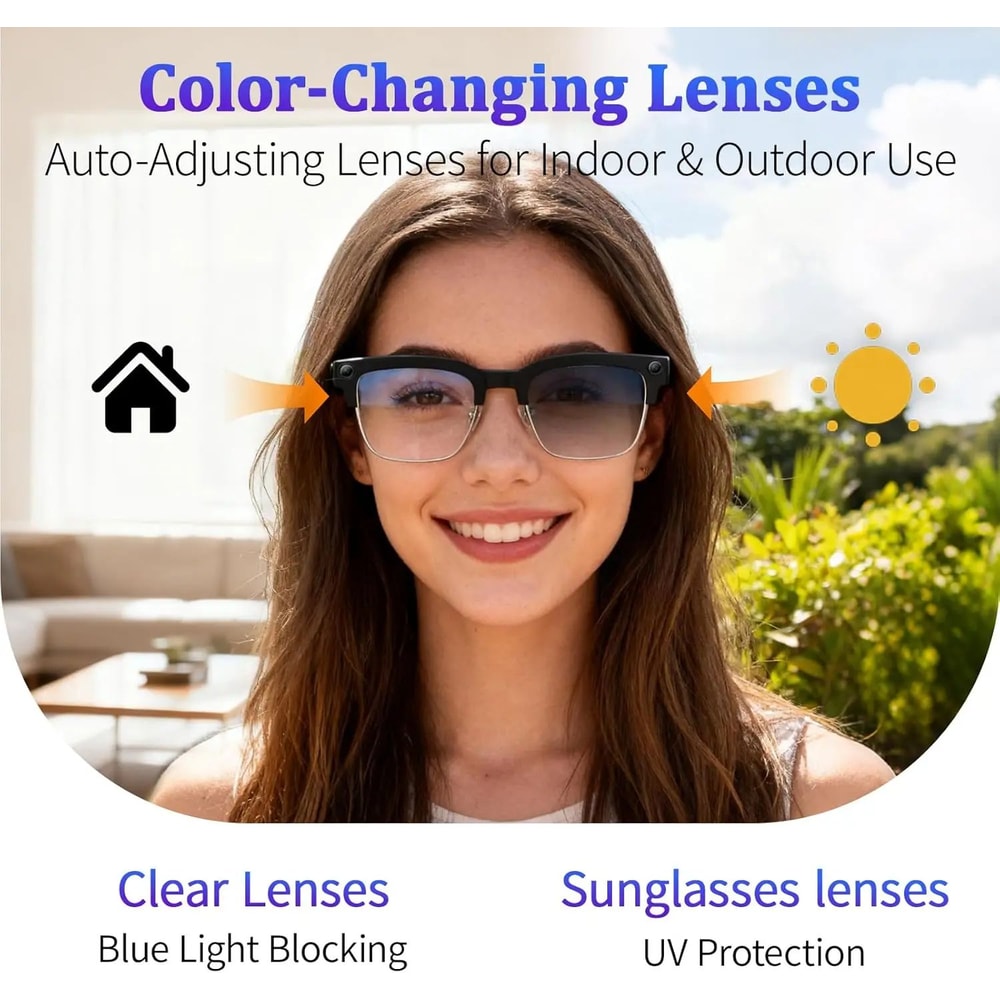 Smart Camera Glasses With AI Translation Bluetooth Calls 800W HD Video Recording Sunglasses 3