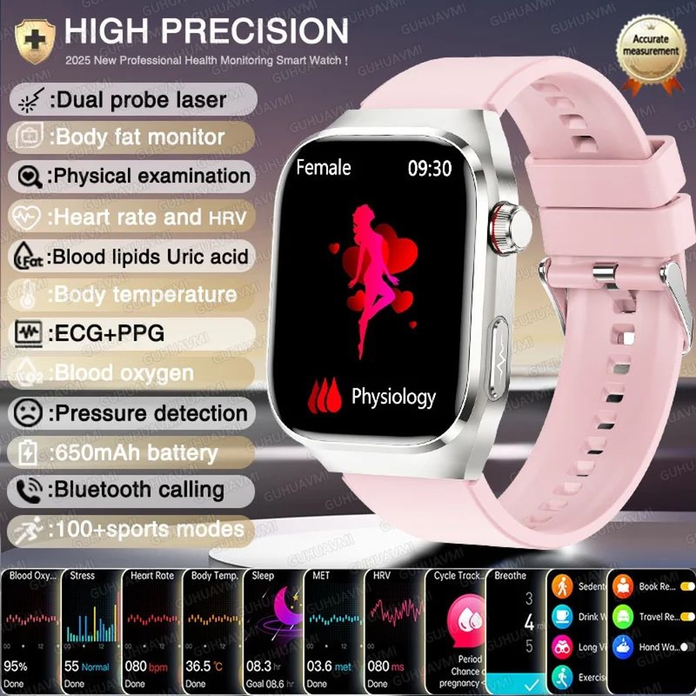 AI HealthSense Pro ECG Smartwatch With Blood Pressure Fitness Tracking 7
