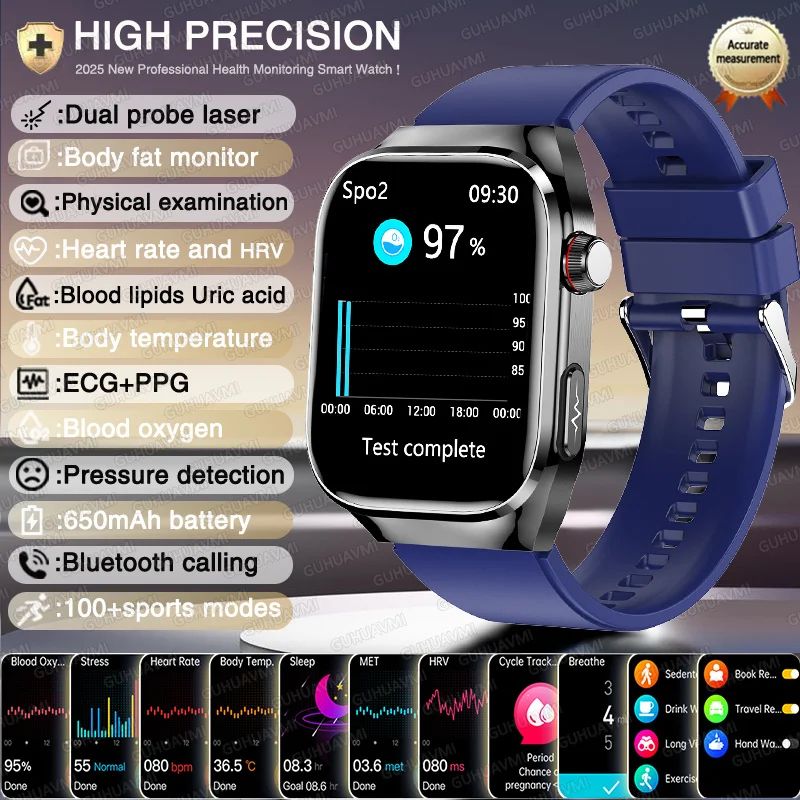 AI HealthSense Pro ECG Smartwatch With Blood Pressure Fitness Tracking 8