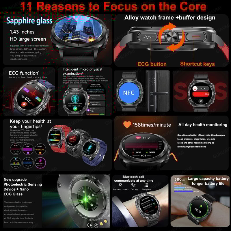 VitalTrack ECG Smartwatch Blood Pressure Smart Watch Health Monitoring Watch 1