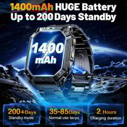 rugged gps smartwatch with amoled display & 10atm waterproof – military smartwatch for men