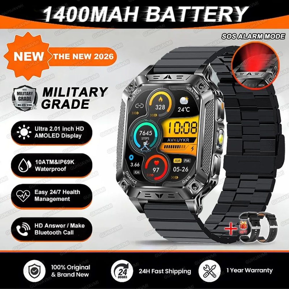 Rugged GPS Smartwatch With AMOLED Display 10ATM Waterproof Military Smartwatch For Men 15