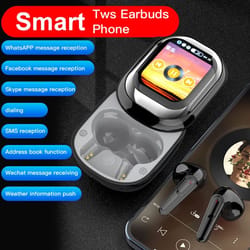 smart touchscreen led wireless tws earbuds with app notifications