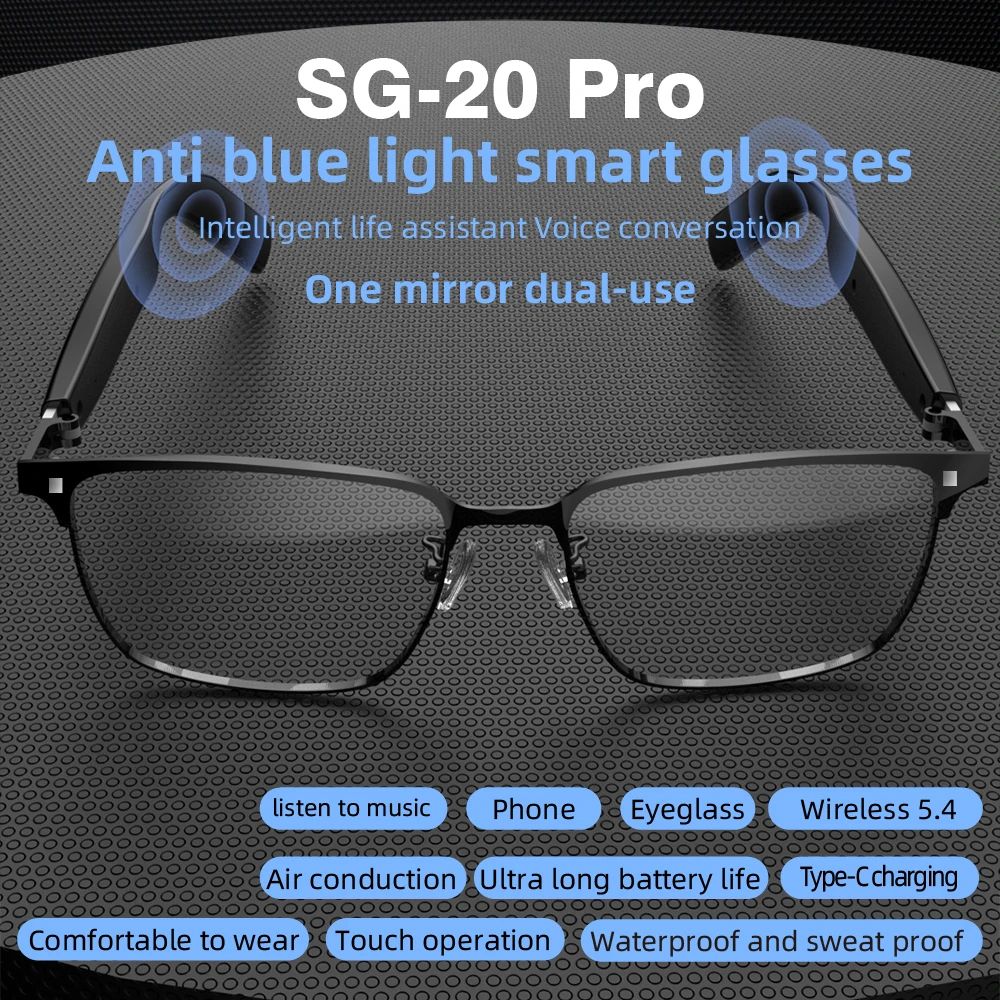 SG20 Pro Smart Audio Glasses With Bluetooth Speakers Voice Assistant 0