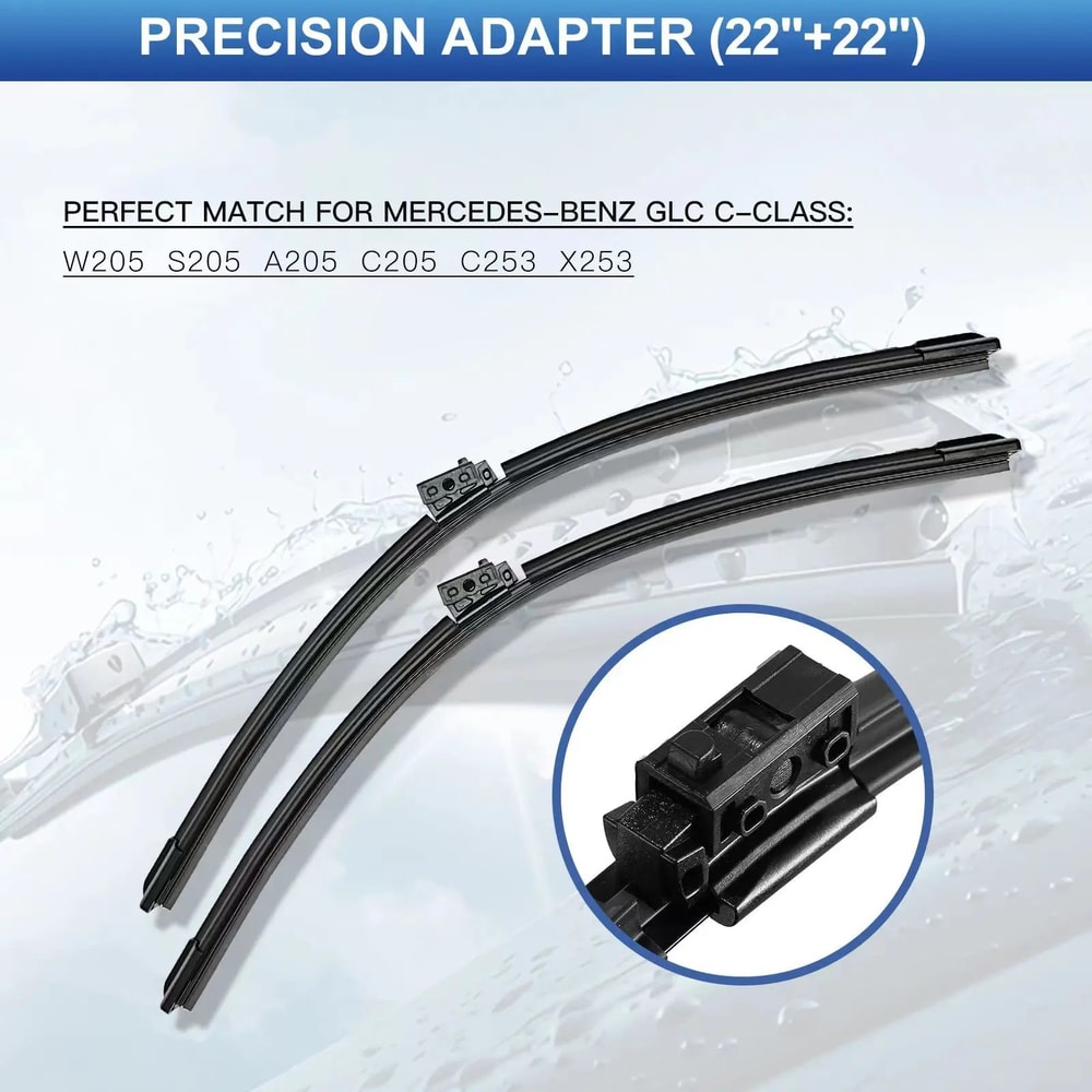 Premium Mercedes W205 GLC Windshield Wiper Blades 22 AMG Fit Replacement Set 4