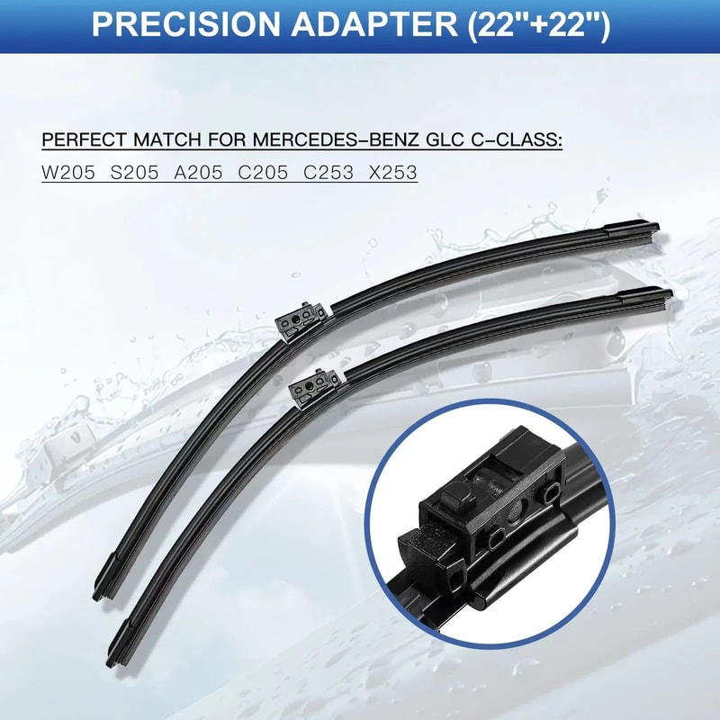 Premium Mercedes W205 GLC Windshield Wiper Blades 22 AMG Fit Replacement Set 4