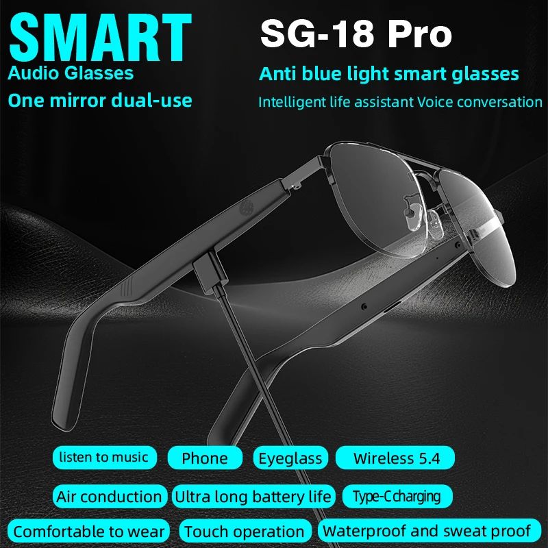 SG15 Pro Smart Audio Glasses Bluetooth Sunglasses With Anti Blue Light Protection 5