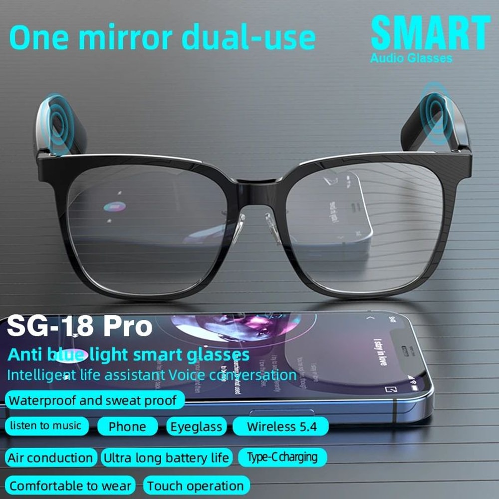 Smart Bluetooth Audio Glasses With Magnetic Lenses AllDay Comfort Wireless Eyewear 4