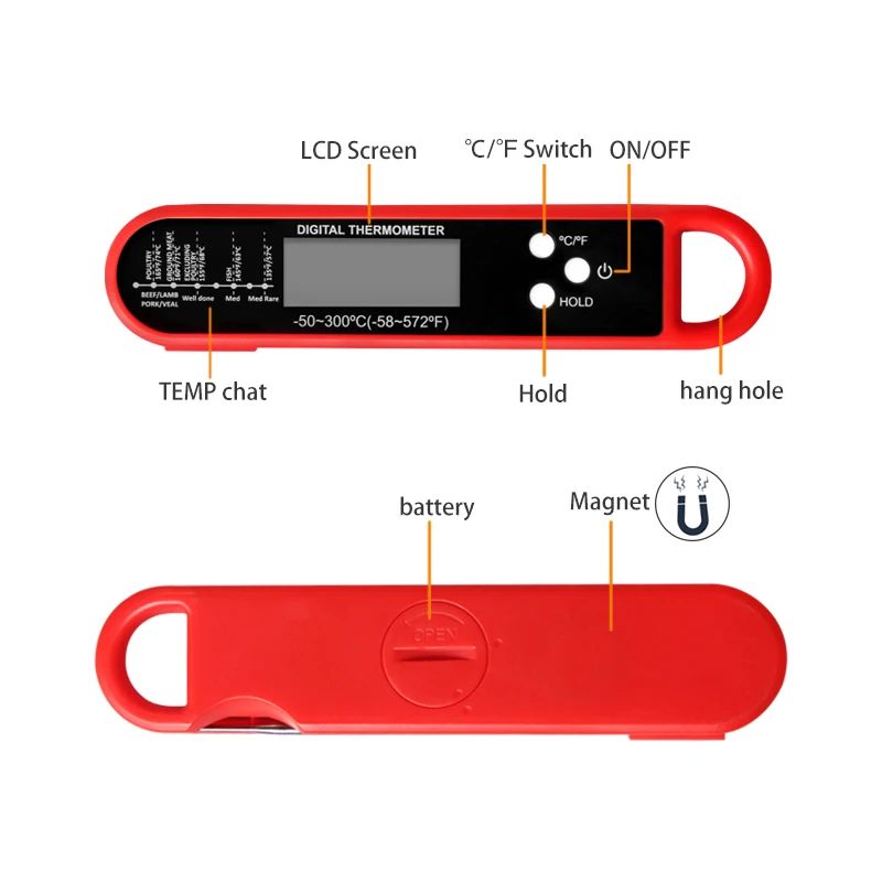 PrecisionPro Instant Read Digital Meat Thermometer For BBQ Kitchen Cooking 2