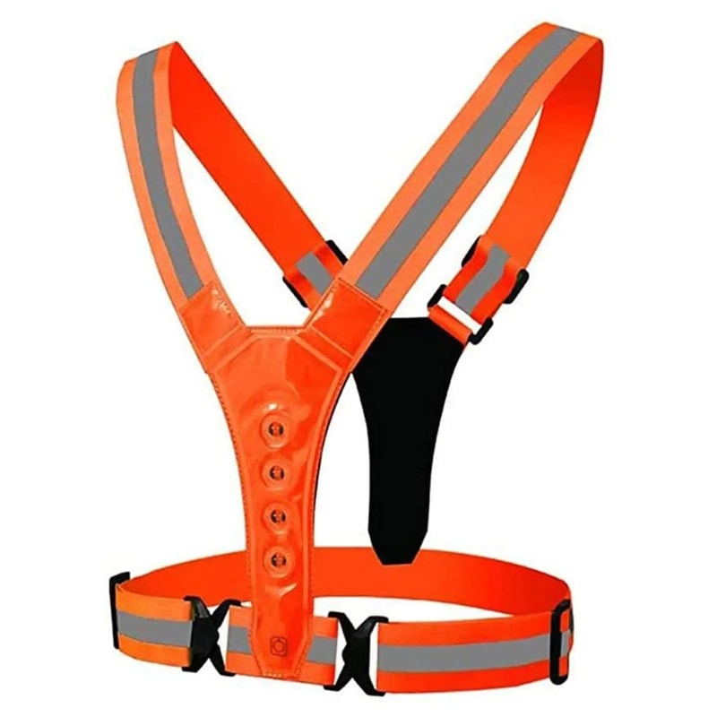 Rechargeable LED Running Vest Reflective Safety Harness For Night Visibility 8