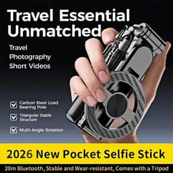magnetic 4-in-1 selfie stick tripod with bluetooth remote & 360° phone holder