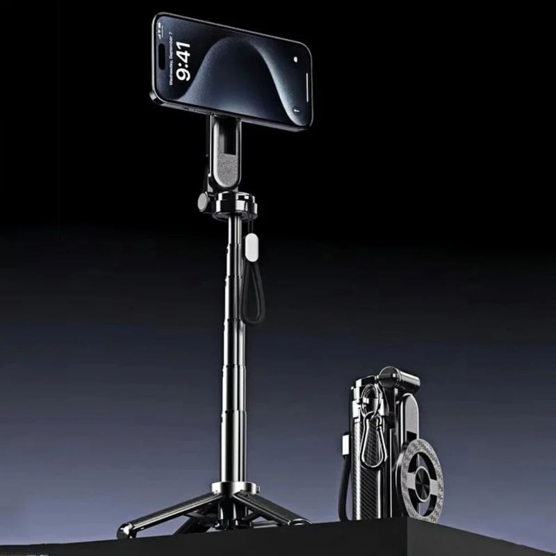Magnetic 4in1 Selfie Stick Tripod With Bluetooth Remote 360 Phone Holder 4