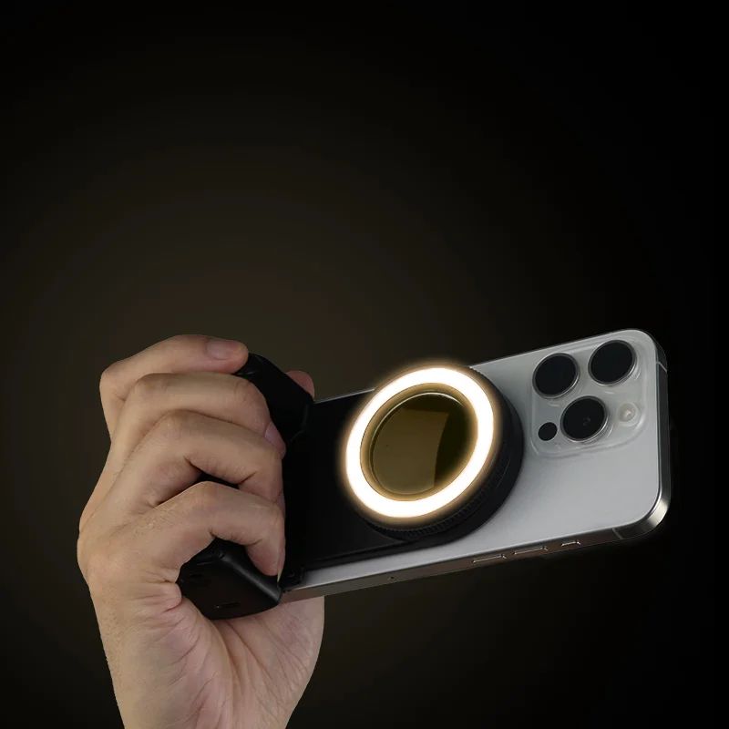 Magnetic Phone Grip With Bluetooth Selfie Remote Fill Light AntiShake Camera Handle 2