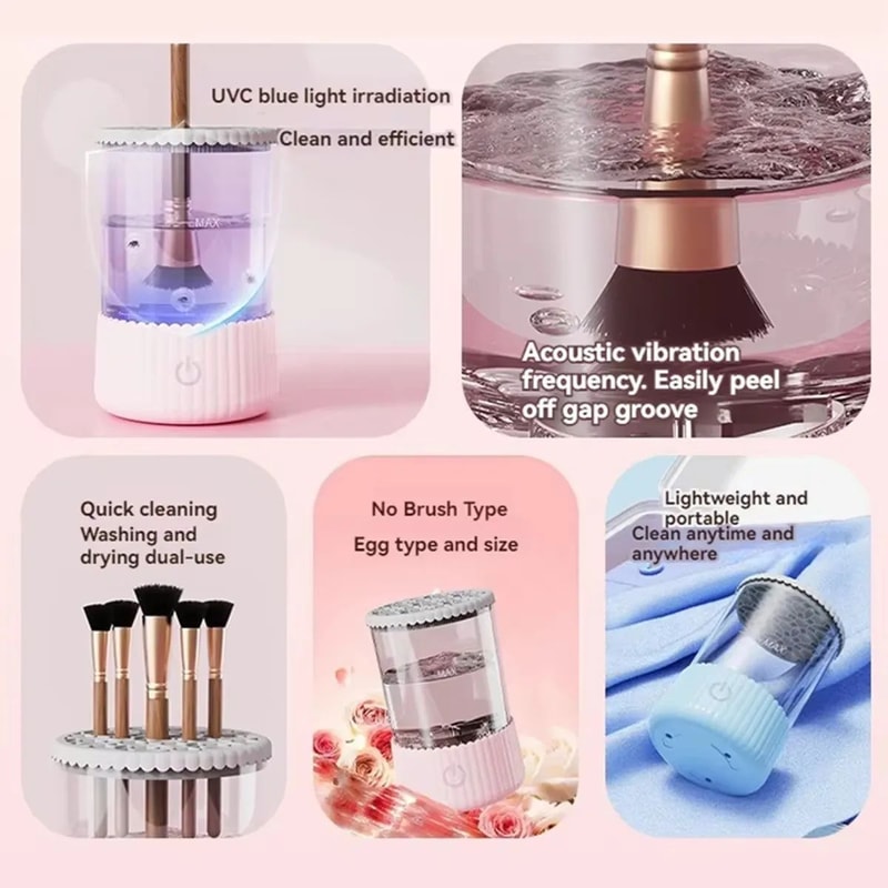 3in1 Electric Makeup Brush Cleaner Machine With Dryer USB Power 2