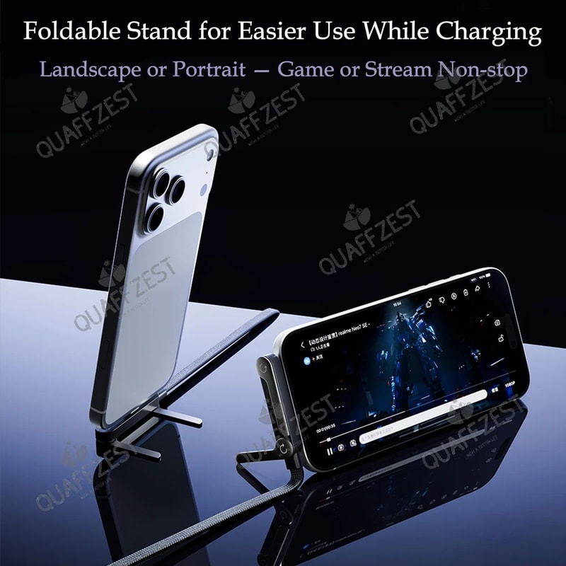 Foldable 240W Fast Charging Cable With BuiltIn Phone Holder 15m USBC 2