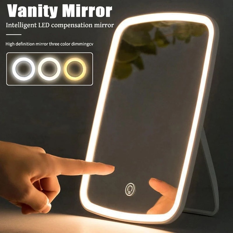 Foldable USB LED Vanity Lights With Tricolor Dimmable Glow 0