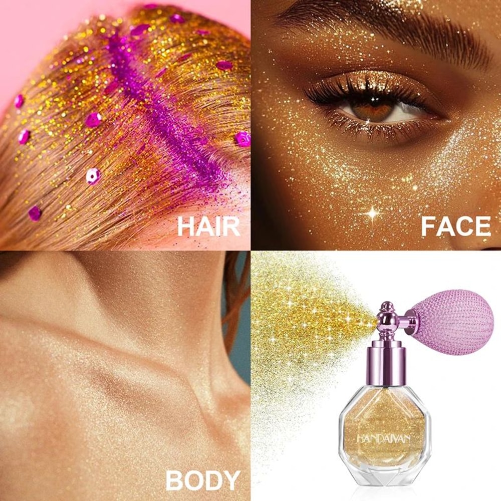 Radiance Mist MultiUse Glitter Spray For Face Hair Body 1