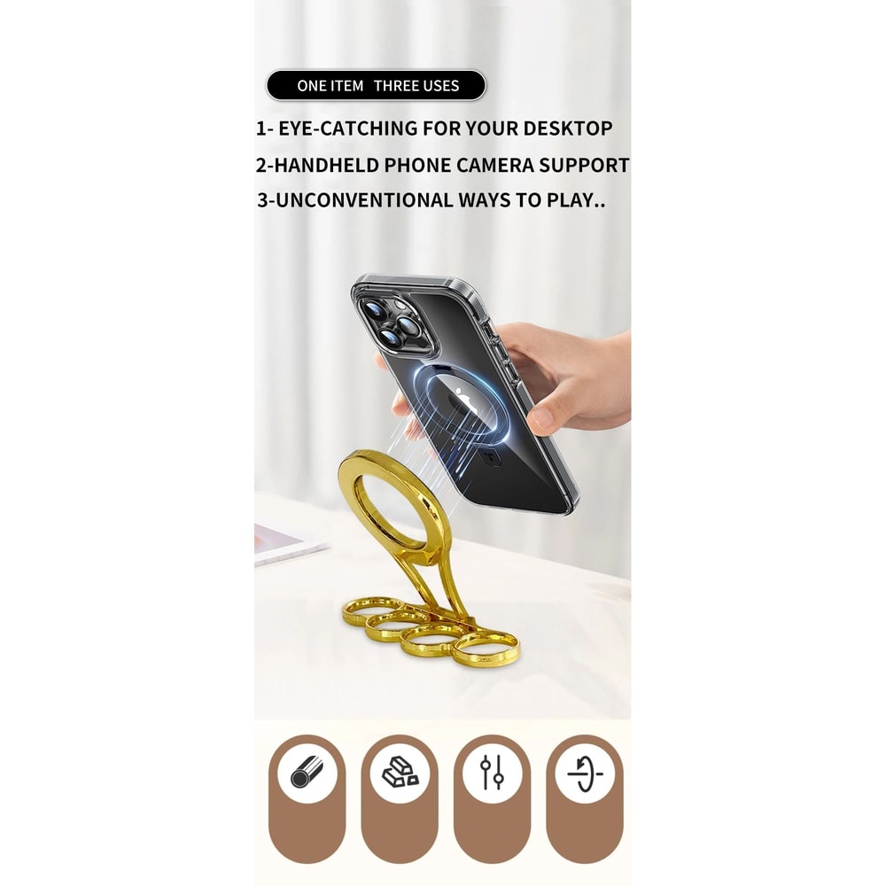 Tiger Claw Magnetic Phone Holder 360 Rotating Foldable Dual Mount Stand 1