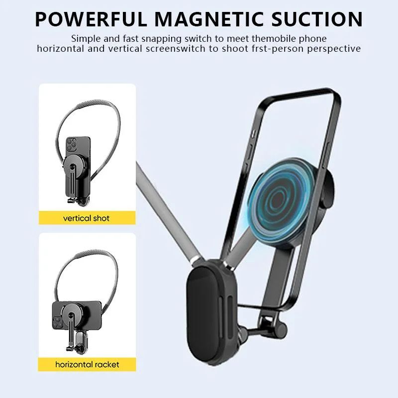 Magnetic Neck Phone Holder With Silicone Flex Mount For HandsFree Recording 3