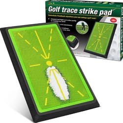 precision golf swing training mat with impact feedback track