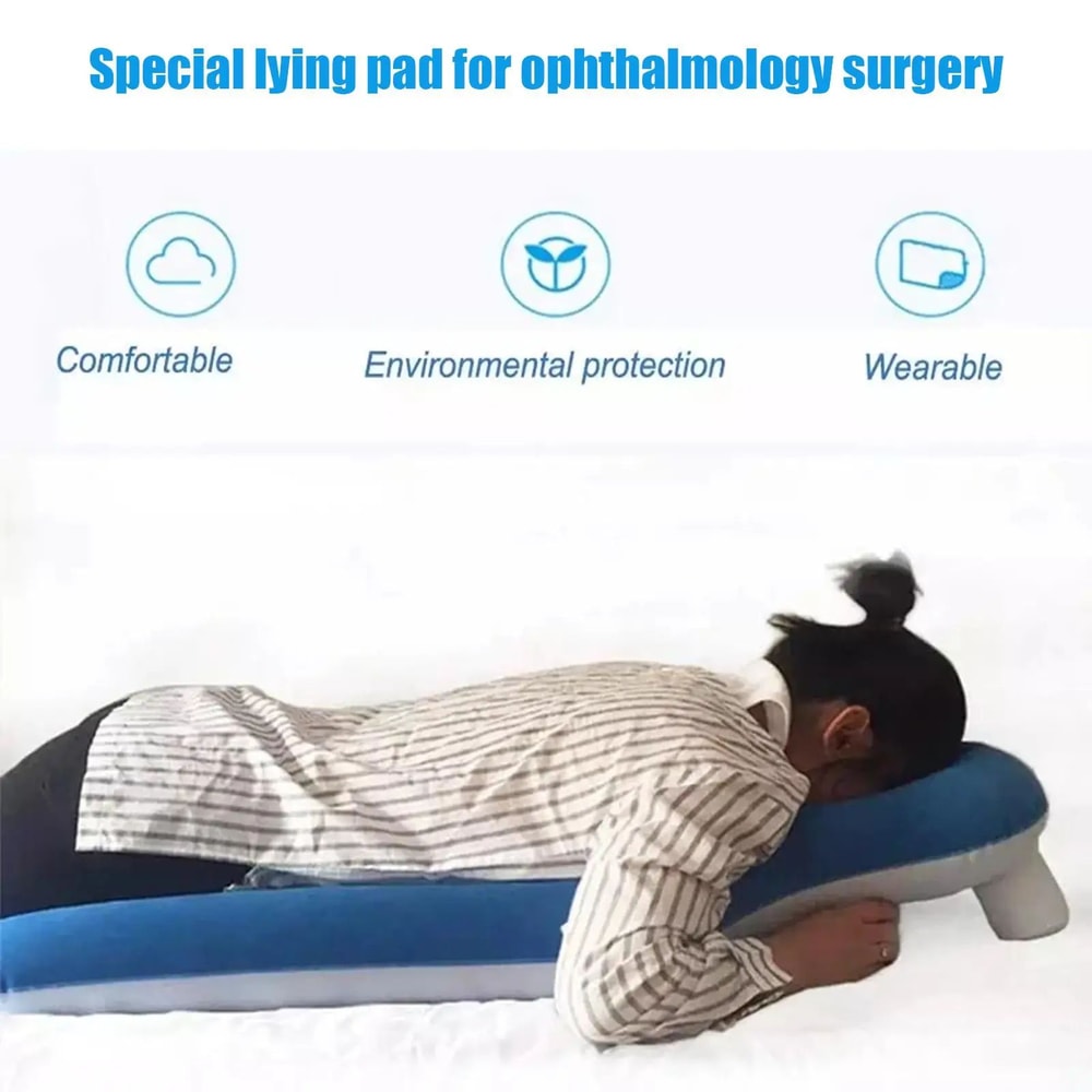 ComfortAir Face Down Pillow After Eye Surgery Inflatable Prone Pillow For Vitrectomy Retina Recov 1