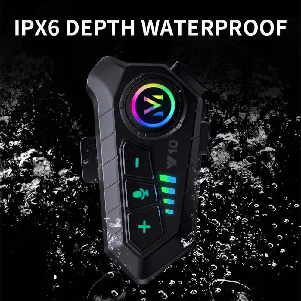 UltraRide Bluetooth 53 Motorcycle Helmet Headset With 2000mAh Battery Waterproof Speakers 4