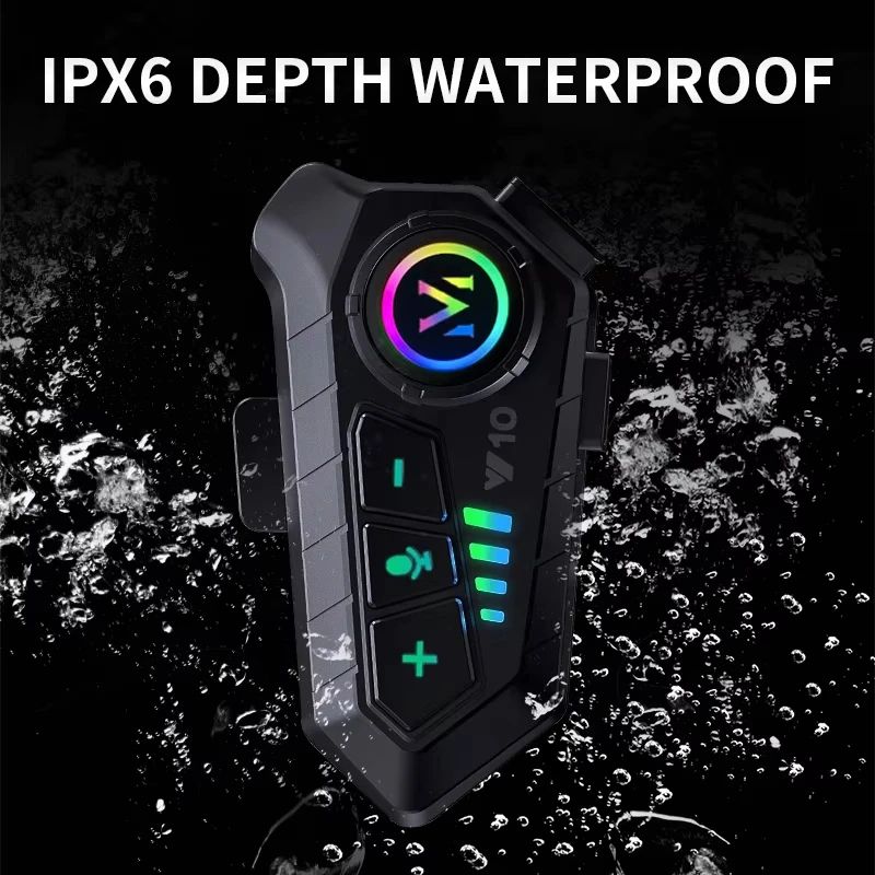 UltraRide Bluetooth 53 Motorcycle Helmet Headset With 2000mAh Battery Waterproof Speakers 4