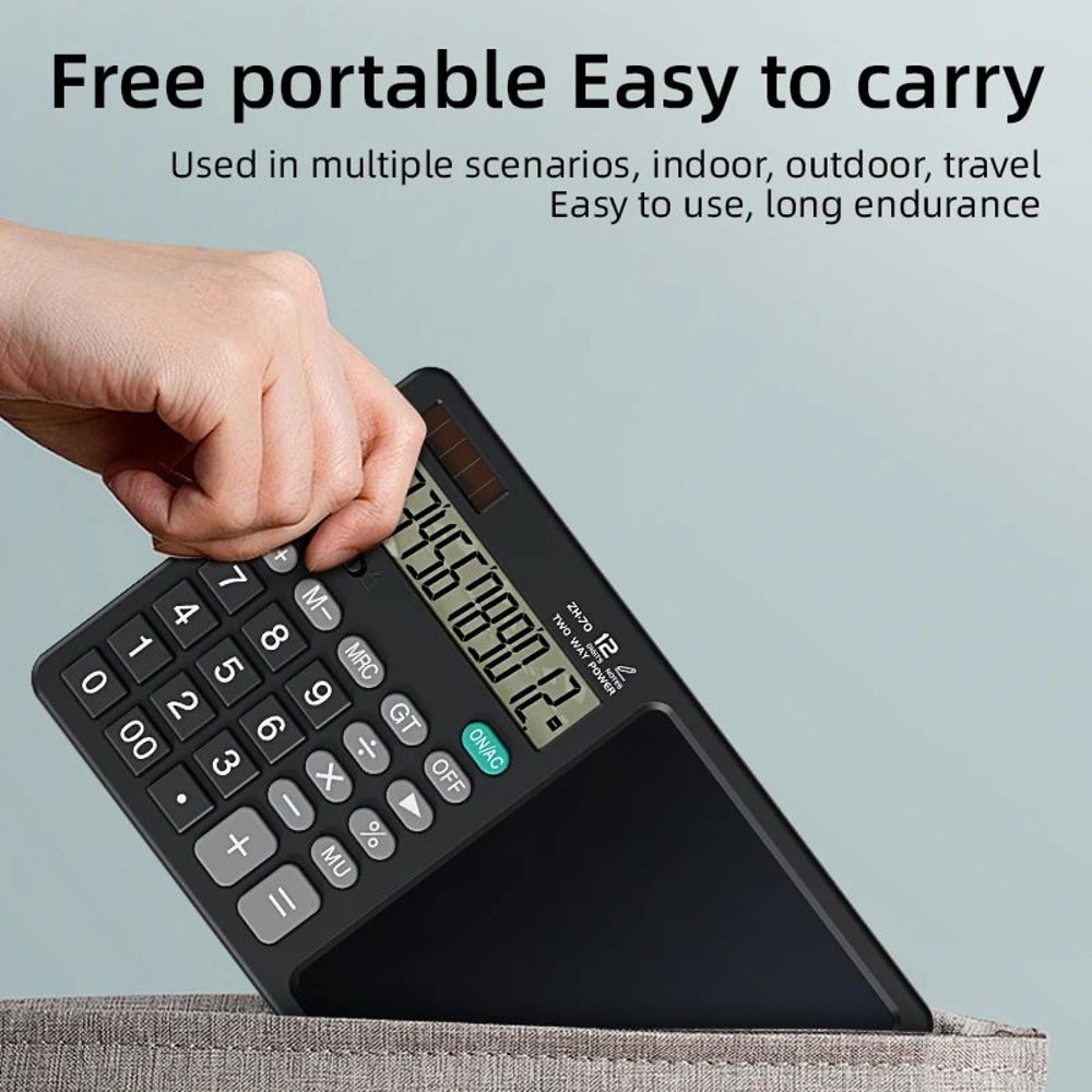 SmartFold LCD Writing Tablet Calculator With Stylus 12Digit Display 1