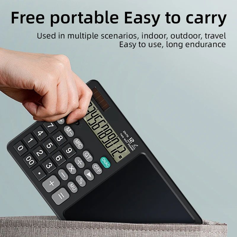 SmartFold LCD Writing Tablet Calculator With Stylus 12Digit Display 1