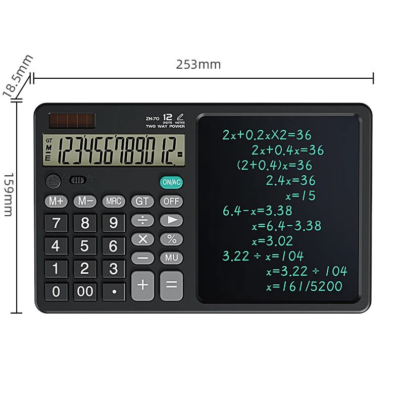 SmartFold LCD Writing Tablet Calculator With Stylus 12Digit Display 2