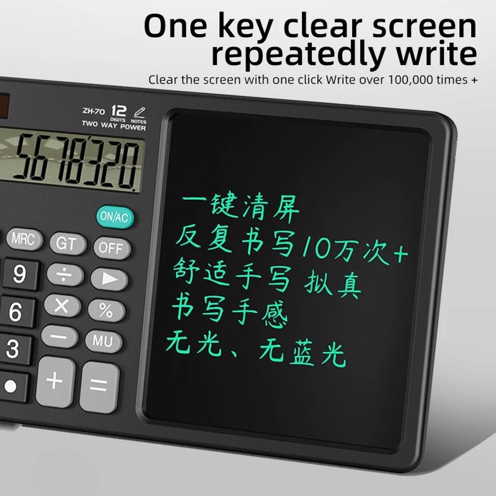 SmartFold LCD Writing Tablet Calculator With Stylus 12Digit Display 4
