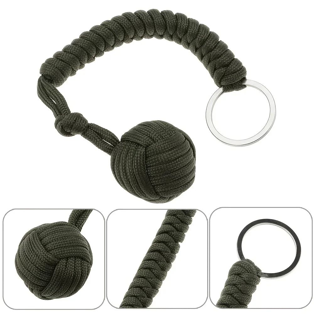 Paracord Monkey Fist SelfDefense Keychain With Steel Core For Personal Safety 2