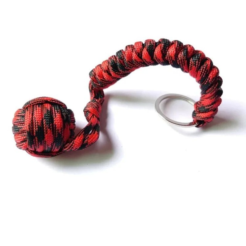 Paracord Monkey Fist SelfDefense Keychain With Steel Core For Personal Safety 10