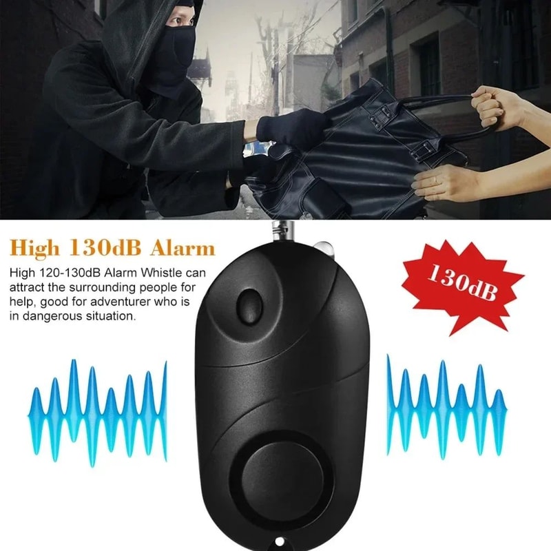 SafeGuard Personal Safety Alarm Keychain With LED Flashlight 2