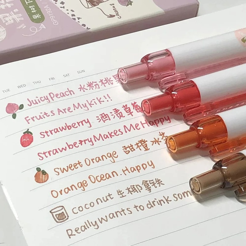 3D Fruit Scented 05mm Colored Gel Pens For Journaling Scrapbooking 5