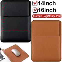 premium pu leather laptop sleeve case for macbook 14–16 inch – slim protective laptop sleeve